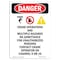 Signmission Safety Sign, OSHA Danger, 10" Height, Rigid Plastic, Portrait Crane Operations, Portrait OS-DS-P-710-V-2072 - alternate 1